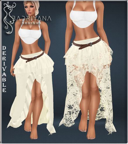 BOHO LACE BELTED SKIRT