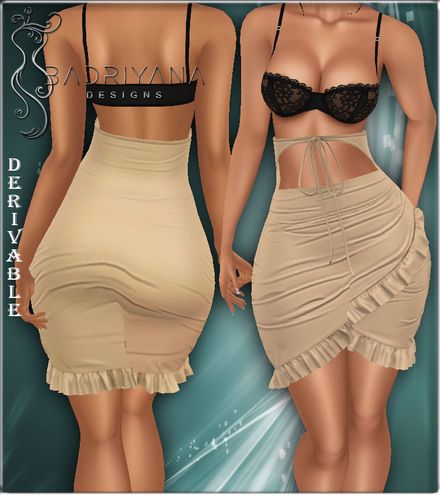 TIE RUFFLE SKIRT MESH