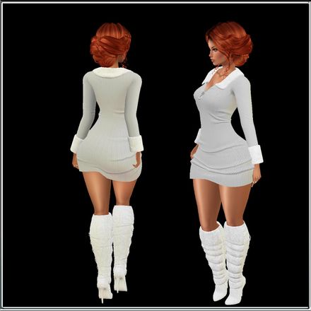 FUR DRESS AND BOOTS MESHES