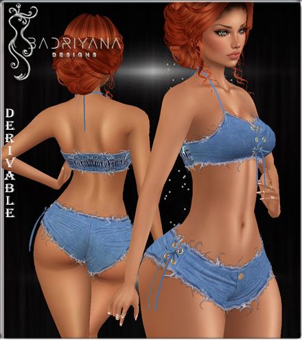 DENIM TOP AND SHORTS