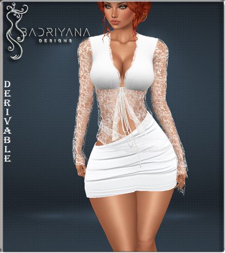 OPEN LACE TOP AND SKIRT