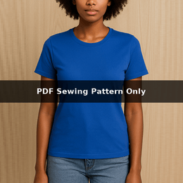 T-Shirt Sewing Pattern: Women’s Top with Back Cutout Detail (PDF Pattern)