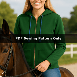 Hooded Jacket Sewing Pattern: Zip Front, Relaxed Fit, Multiple Sizes (PDF Pattern)