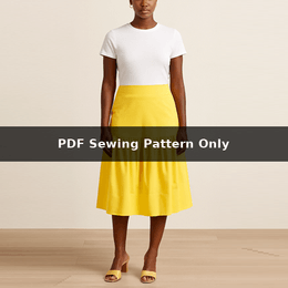 Yoke Skirt Sewing Pattern: Slant Pocket &amp; Invisible Zipper (PDF Pattern)