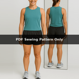Tank Top Sewing Pattern: Sleeveless Activewear Top with Coverstitched Hem (PDF Pattern)