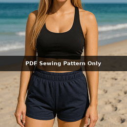 Gym Shorts Sewing Pattern: Elastic Waistband, Comfortable Fit (PDF Pattern) 
