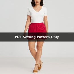 Chino Shorts Sewing Pattern: Elastic Waist Casual Shorts with Pockets (PDF Pattern)