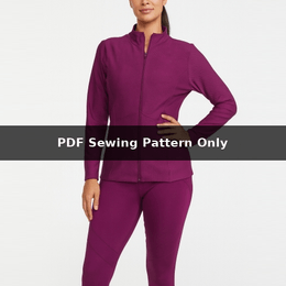 Gym Jacket Sewing Pattern: Fitted Activewear Zip Jacket for Women (PDF Pattern)