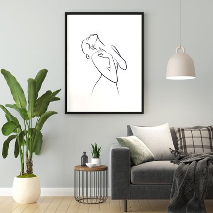 Feminine Minimalist Line Art - Black and White Printable Wall Art