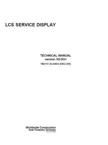 JOHN DEERE LCS SERVICE DISPLAY VERSION 3G,3G + TECHNICAL SERVICE REPAIR MANUAL (TM2157)