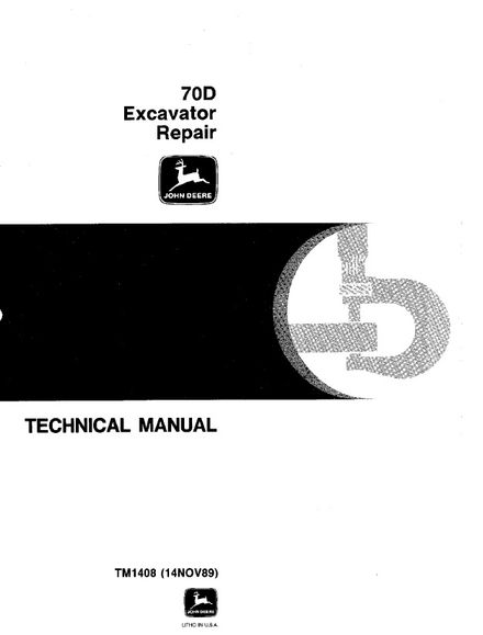 JOHN DEERE 70D EXCAVATOR TECHNICAL SERVICE REPAIR MANUAL (TM1408)