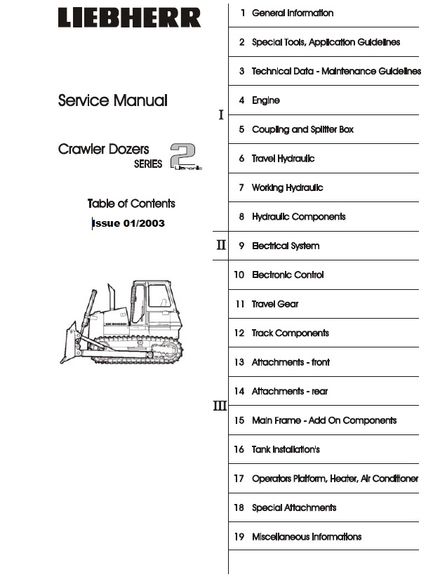 LIEBHERR PR712, PR712B CRAWLER DOZER LOADER SERIES 2 LITRONIC SERVICE REPAIR MANUAL (TM1946)