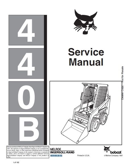 BOBCAT 440B Skid Steer Loader Service repair manual (p. nb. 6570160 6-12)