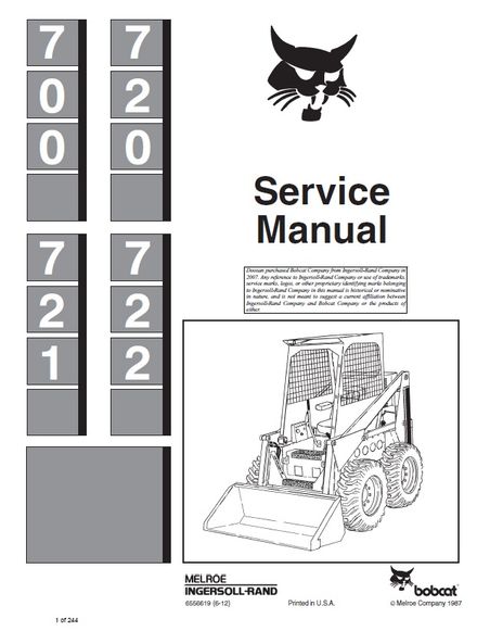 BOBCAT 700 720 Skid Steer Loader Service repair manual (p. nb. 6556619 6-12)