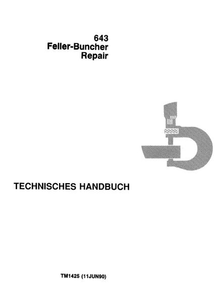 JOHN DEERE 643 FELLER BUNCHER TECHNICAL SERVICE REPAIR MANUAL (TM1425)