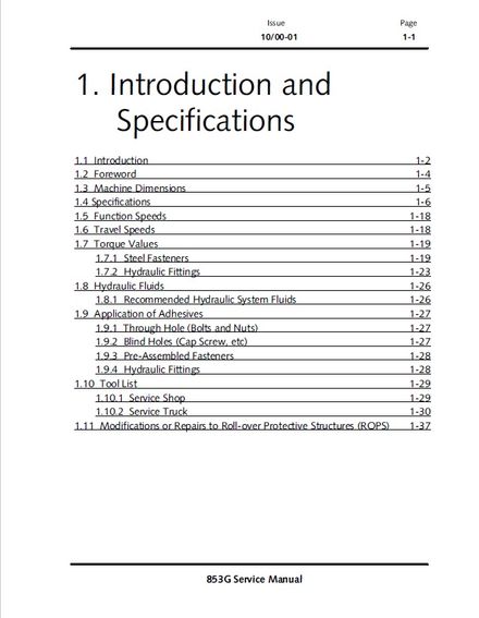 JOHN DEERE 853G FELLER BUNCHER TECHNICAL SERVICE REPAIR MANUAL (TM1889)