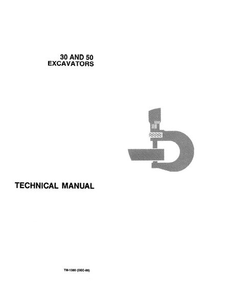 JOHN DEERE 30 50 EXCAVATORS TECHNICAL SERVICE REPAIR MANUAL (TM1380)