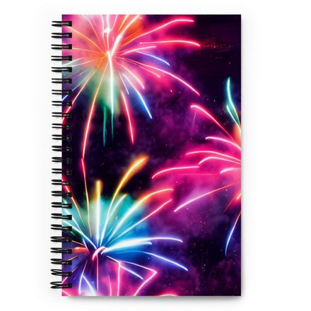 Neon Fireworks Notebook