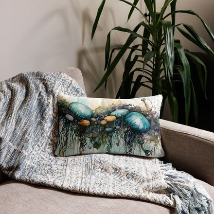 Watercolor Jellyfish Pillow