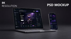 MacBook &amp; iPhone PSD Mockup