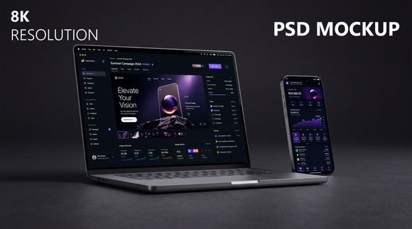 MacBook &amp; iPhone PSD Mockup