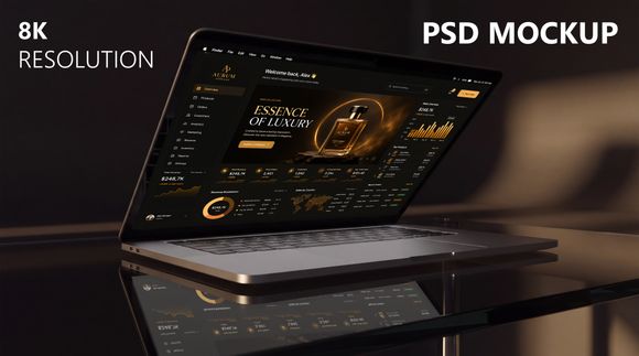 MacBook Pro Reflection PSD Mockup