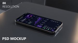 iPhone Laying Down Cinematic PSD Mockup