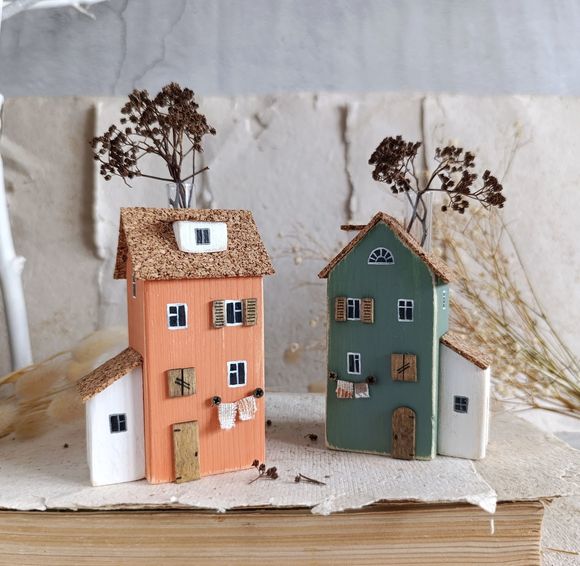 Houses with vase