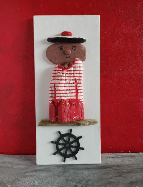 Panel driftwood “Sailor” 3d painting