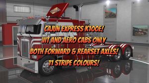 Cajun Express skin for the Overfloater Kenworth K100E