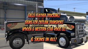 Eagle Feather Trucking skin for the Outlaw Kenworth W900A and Western Star 4900 EX