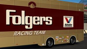 Folgers Racing Skin for the Updated NASCAR Featherlite Trailer