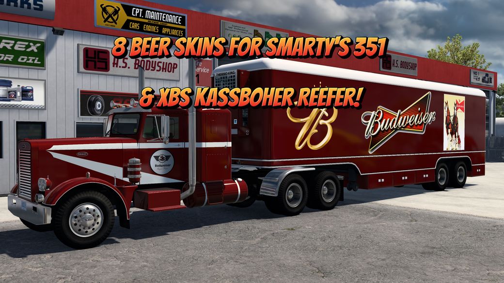 8 Beer Skins for Smarty's Peterbilt 351 and the XBS KassBoher Reefer