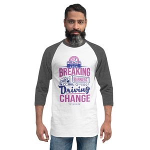Unisex 3/4 Sleeve Breaking Barriers: Driving Change 2026 – Official AAWTA Raglan Shirt