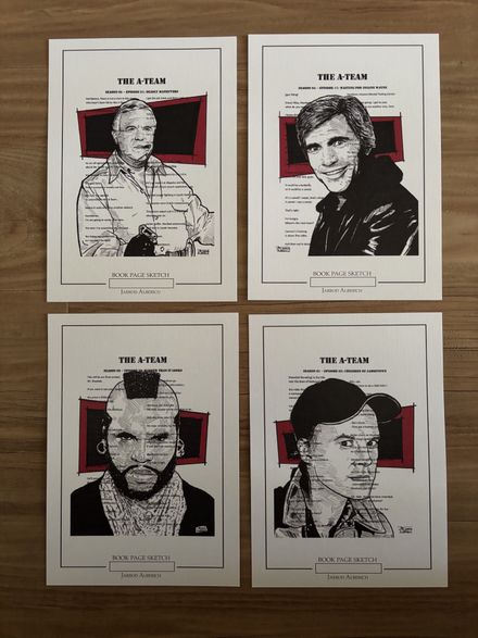 THE A-TEAM - 5x7 Script Page Sketch Print Set