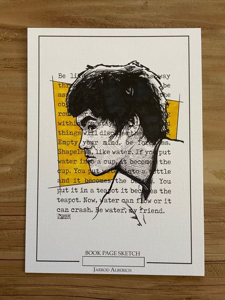BRUCE LEE - 5x7 Book Page Sketch Print