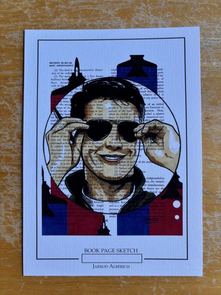 TOP GUN: Tom Cruise as Maverick - 5x7 Book Page Sketch Print