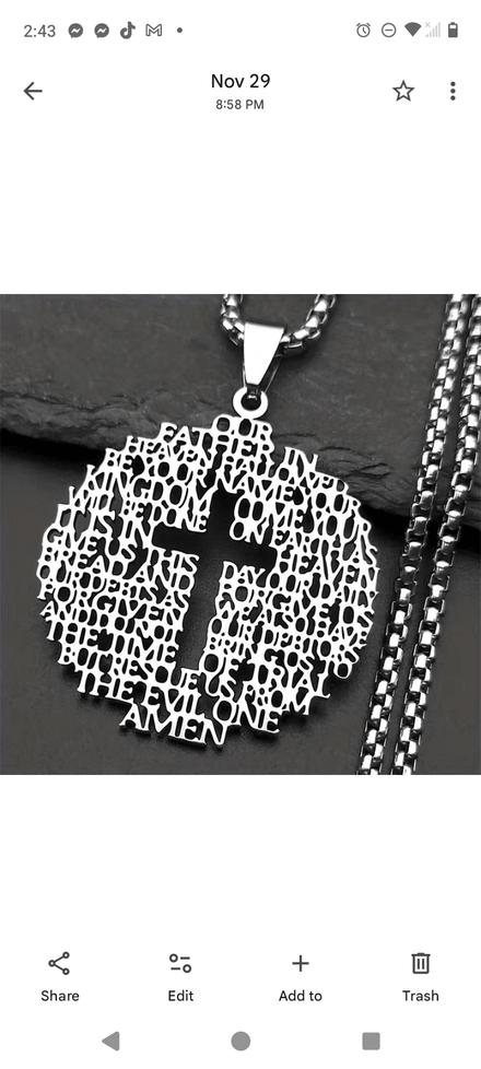 Lords Prayer pendant 