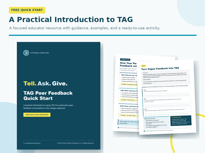 TAG Peer Feedback Quick Start