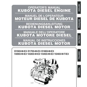 Kubota M-E3 Series Diesel Engine Operators Manual