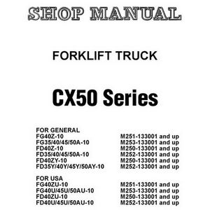 Komatsu CX50 Series Forklift Truck Service Repair Shop Manual - BEC10E1-01AA