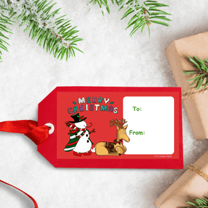 snowman and reindeer gift tags Printables