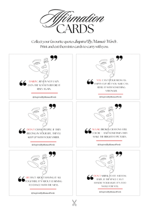 12 Affirmation Cards Digital download