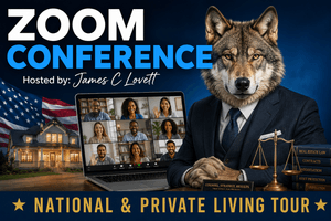 1st National ZOOM CONFERENCE - by: James C Lovett - Private Living Tour Discount Code: blackwolf1