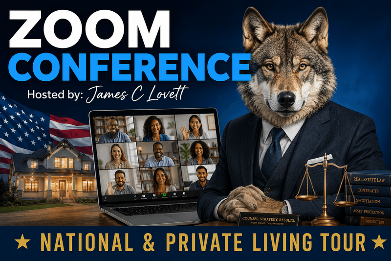 1st National ZOOM CONFERENCE - by: James C Lovett - Private Living Tour Discount Code: blackwolf1