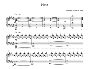 Dark Piano - Hate Sheet Music 
