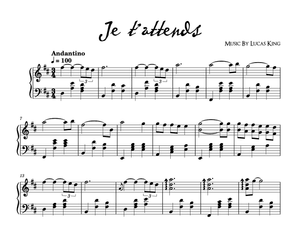 Lucas King - Je t’attends Sheet Music