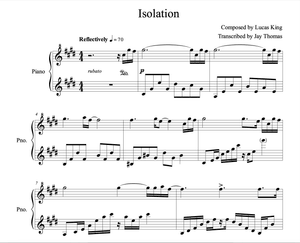 Sad Piano Music - Isolation Sheet Music 