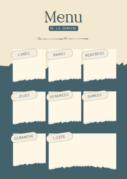 Mon planneur menu bleu