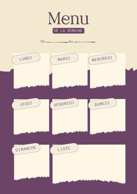 Mon planner menu violet